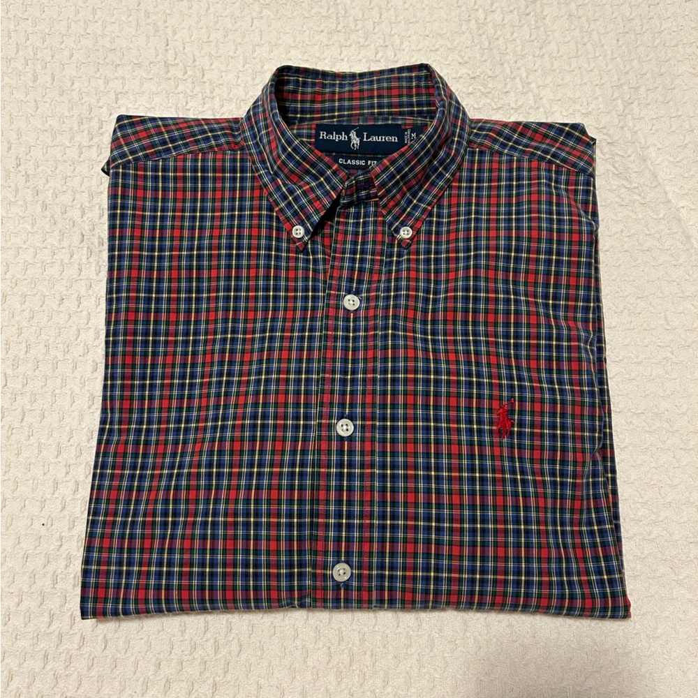 Ralph Lauren 100% Cotton Men's Multicolor Plaid Flannel Long sleeve Shirt